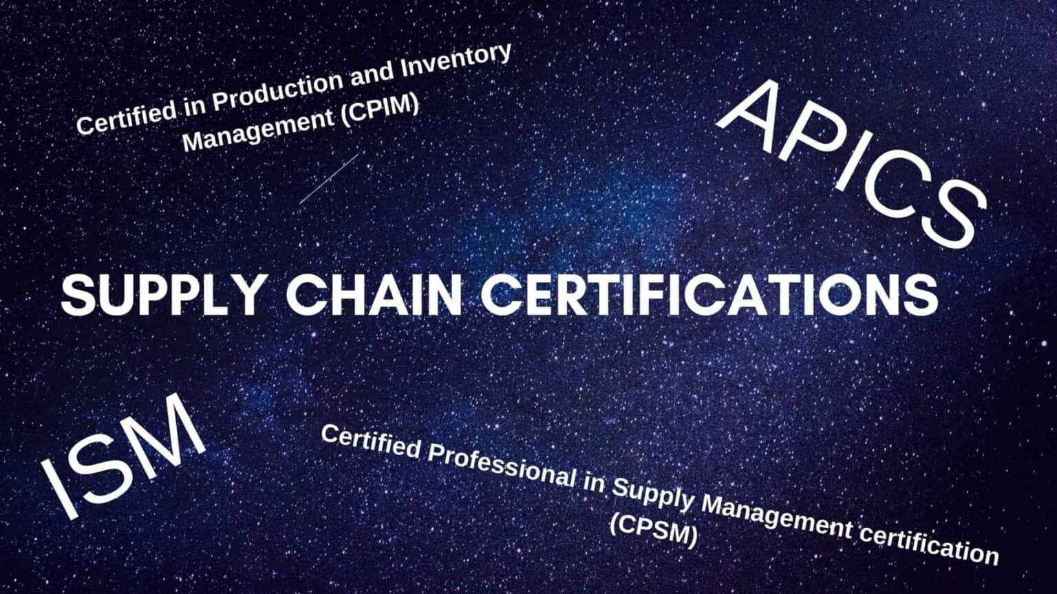 Supply Chain Certifications Supply Chain India Jobs