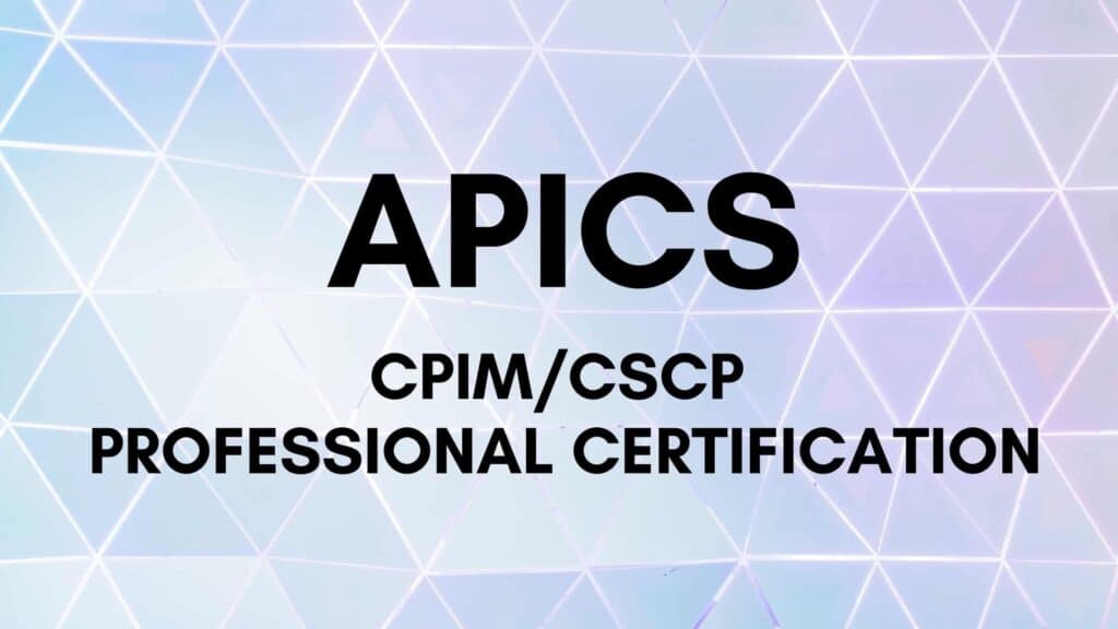 APICS CPIM Professional Certification - Supply Chain India Jobs